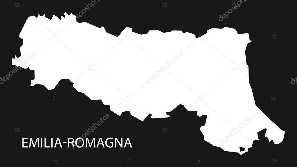Emilia Romagna Italy Map black inverted silhouette