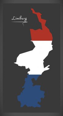 Limburg Hollanda harita Hollanda ulusal bayrak çizim ile