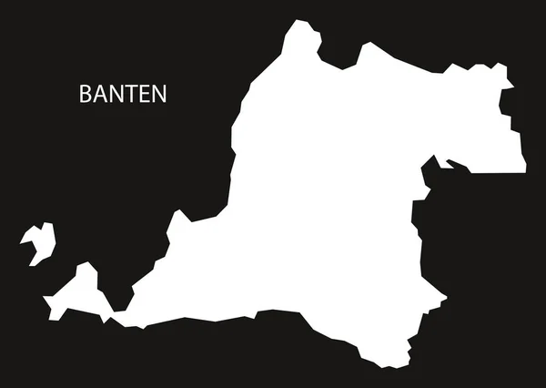 Banten Indonésia mapa preto silhueta invertida ilustração shap —  Vetores de Stock