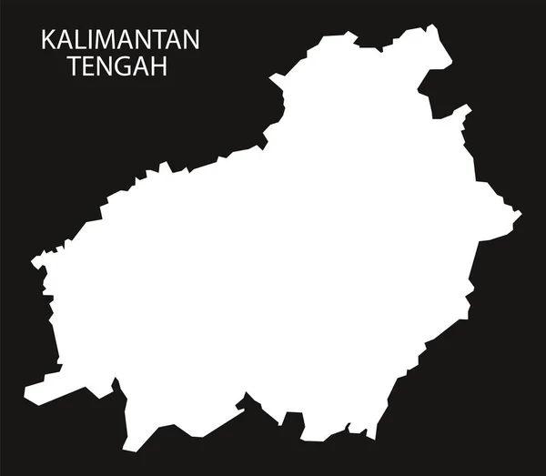 Kalimantan Tengah Indonésie carte noir inversé silhouette illust — Image vectorielle