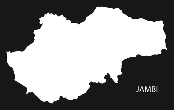 Jambi Indonesia mapa negro silueta invertida forma de la ilustración — Vector de stock