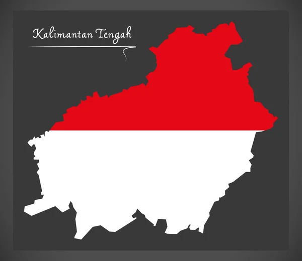 Карта Индонезии с национальным флагом Индонезии — стоковый вектор