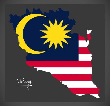 Pahang Malezya harita Malezya ulusal bayrak çizim ile
