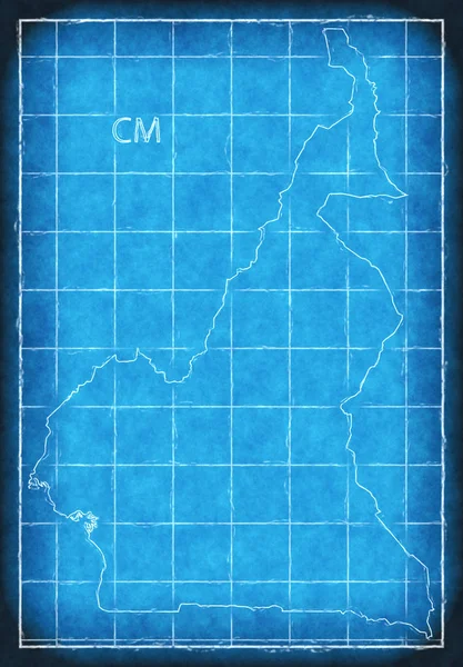 Камерун карту синій друкувати ілюстрації ілюстрація силует — стокове фото