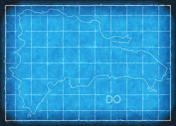 Домініканська Республіка карта синій друкувати ілюстрації ілюстрація silhouett — стокове фото