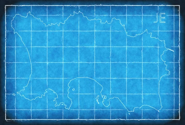 Jersey mapa azul imprimir ilustraciones silueta — Foto de Stock