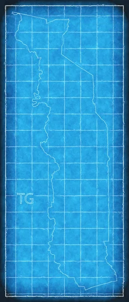 Togo карту синій друкувати ілюстрації ілюстрація силует — стокове фото