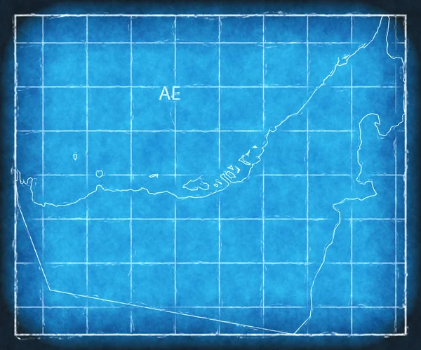 Об'єднані Арабські Емірати Карта синій друкувати ілюстрації ілюстрація silhoue — стокове фото