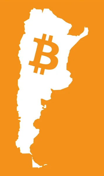 Argentina mapa com ilustração símbolo bitcoin — Fotografia de Stock