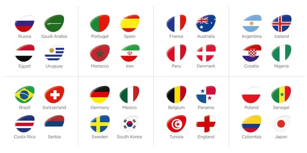 Groups of participating countries to the soccer tournament russia — Stock Photo, Image