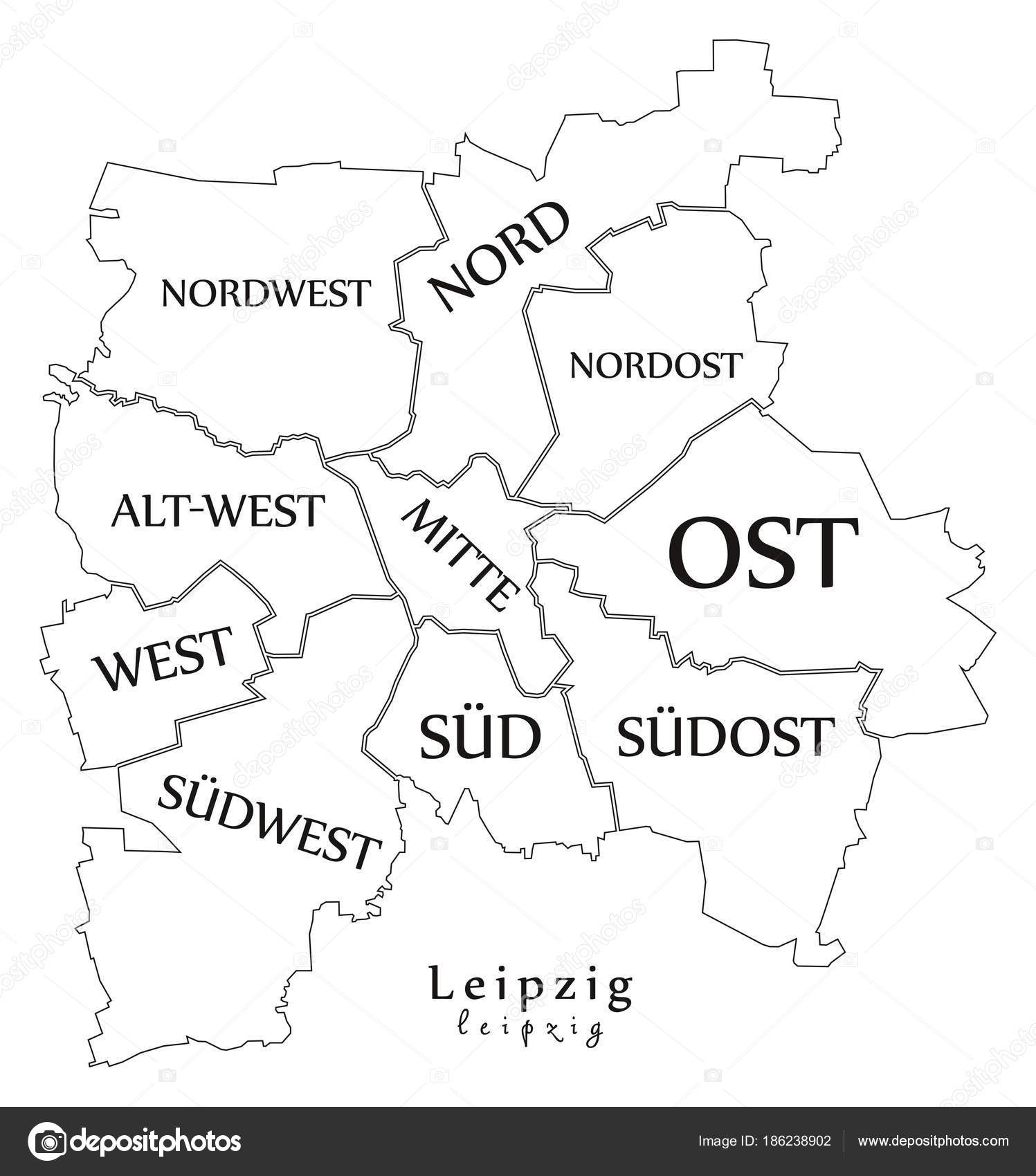 Illustrator map Leipzig Germany