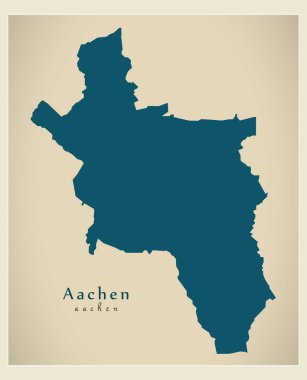 Modern harita - Aachen şehir Almanya De