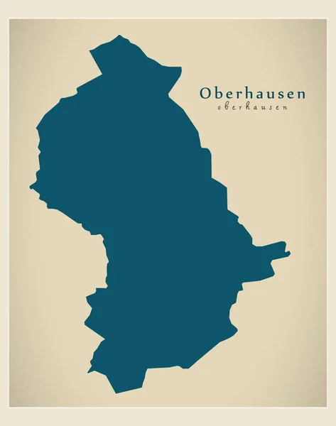 Mapa moderno - Oberhausen ciudad de Alemania DE — Vector de stock