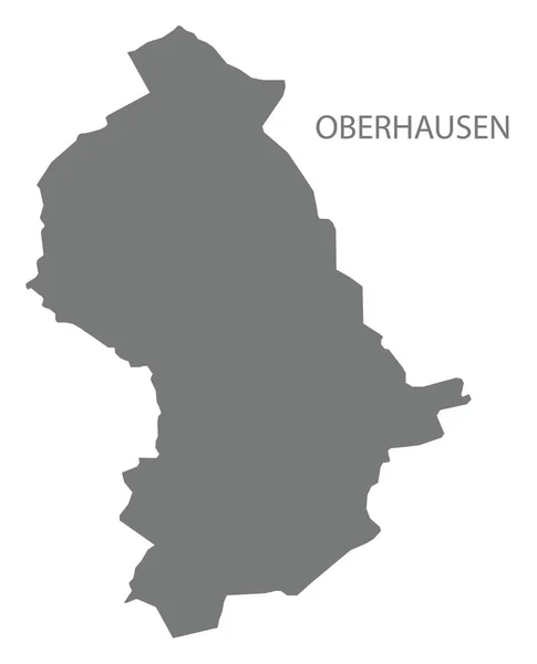 Oberhausen mapa de la ciudad silueta gris ilustración forma — Vector de stock