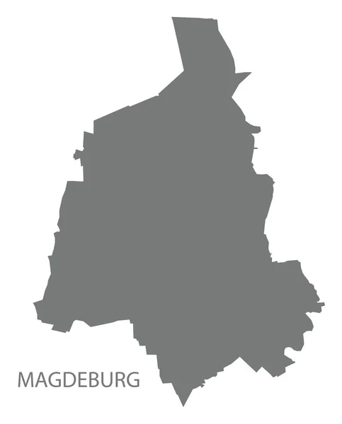 Magdeburg city grå illustration siluett kartform — Stock vektor