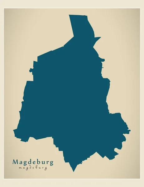 Mappa della città moderna - Magdeburgo città della Germania DE — Vettoriale Stock