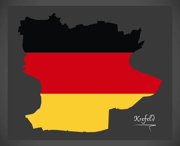 Krefeld mapę z niemiecka flaga ilustracja — Wektor stockowy