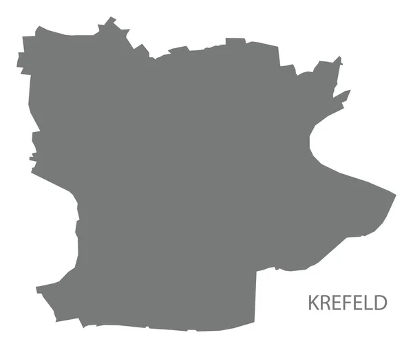 Krefeld şehir harita gri illüstrasyon siluet şekli — Stok Vektör