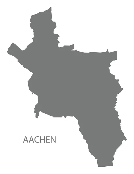 Aachen city map grey illustration silhouette shape — Stock Vector