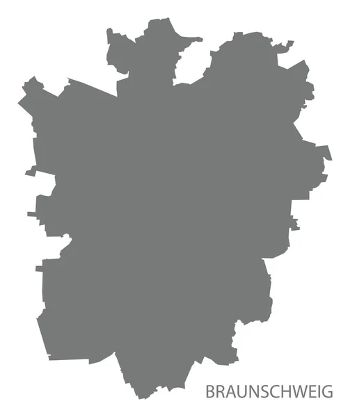 Braunschweig mapa da cidade forma silhueta ilustração cinza — Vetor de Stock