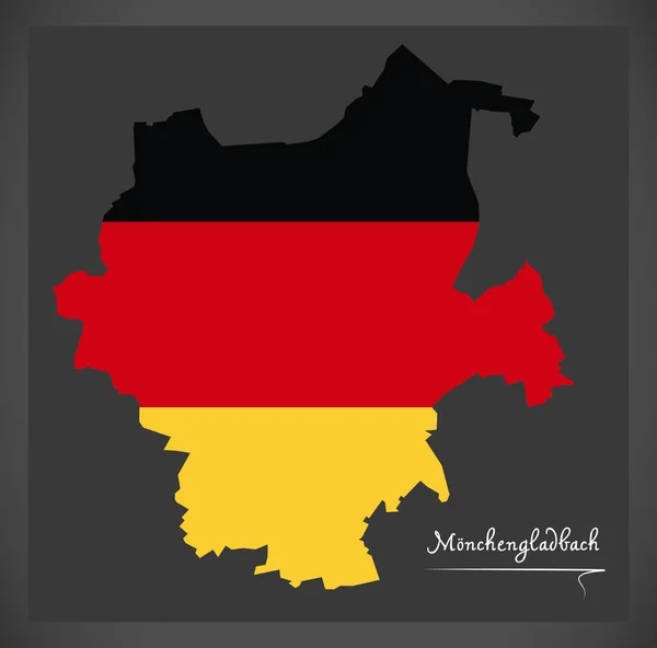 Moenchengladbach City map with German national flag illustration — Stock Vector