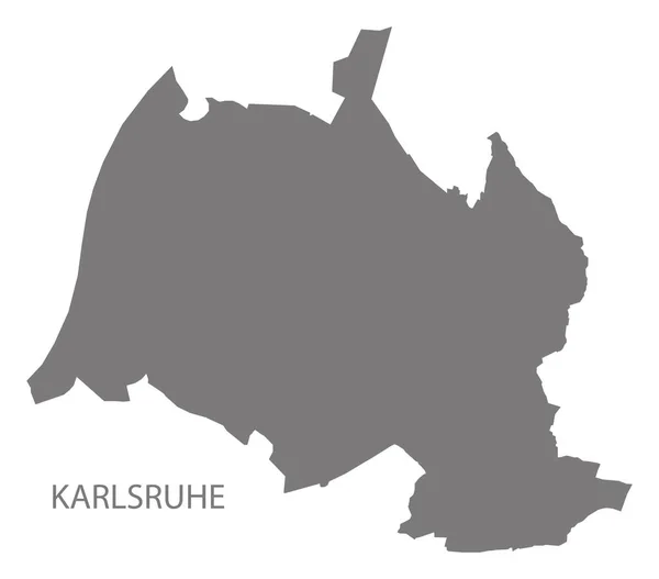 カールスルーエ市地図の灰色図シルエット図形 — ストックベクタ