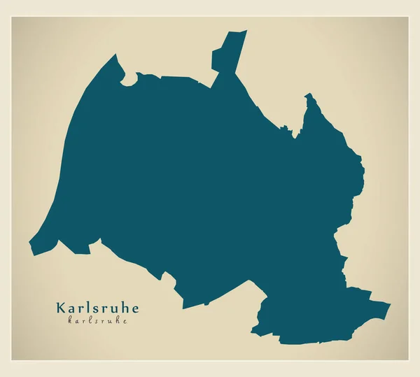 Mapa moderno - Karlsruhe ciudad de Alemania DE — Vector de stock