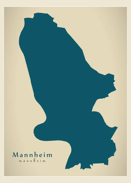 Mapa moderno - Mannheim ciudad de Alemania DE — Vector de stock