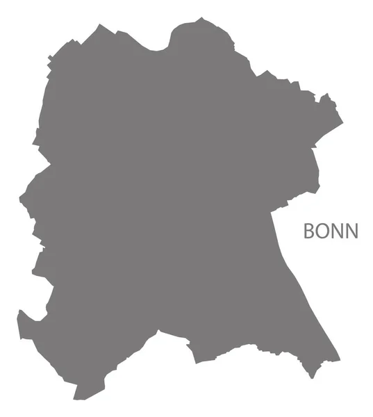 Bonn mapa da cidade forma silhueta ilustração cinza —  Vetores de Stock