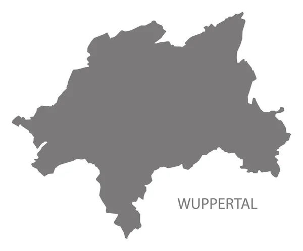 Wuppertal mapa de la ciudad gris silueta ilustración forma — Vector de stock
