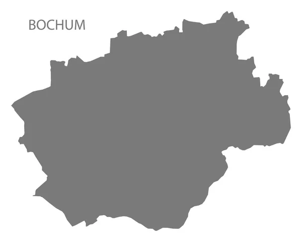 Bochum city map grey illustration silhouette shape — Stock Vector