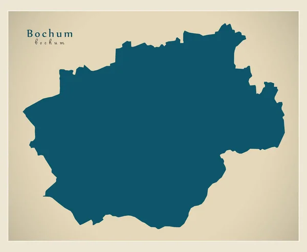 Mapa moderno - Bochum ciudad de Alemania DE — Vector de stock