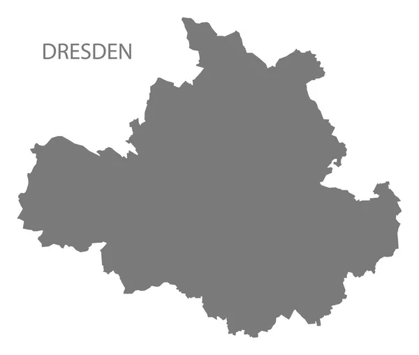 Dresden city map grey illustration silhouette shape — Stock Vector