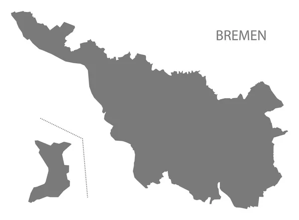Bremen mapa da cidade forma silhueta ilustração cinza —  Vetores de Stock