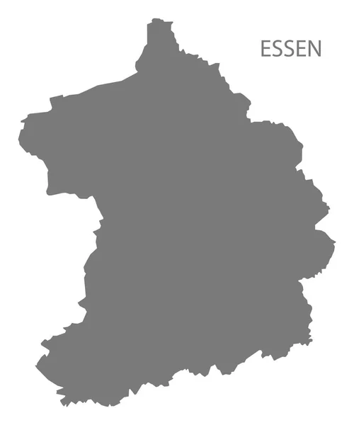 エッセン市地図の灰色図シルエット図形 — ストックベクタ