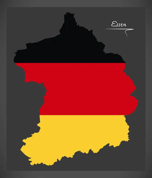 Mapa Essen z niemiecka flaga ilustracja — Wektor stockowy