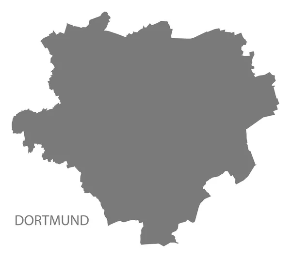 Ντόρτμουντ Χάρτης γκρίζα πόλη εικονογράφηση σιλουέτα σχήμα — Διανυσματικό Αρχείο