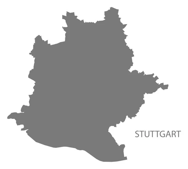 Stuttgart mapa de la ciudad gris ilustración silueta forma — Vector de stock