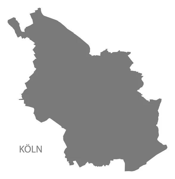 Köln şehir haritası ilçeler ile gri illüstrasyon siluet shap — Stok Vektör