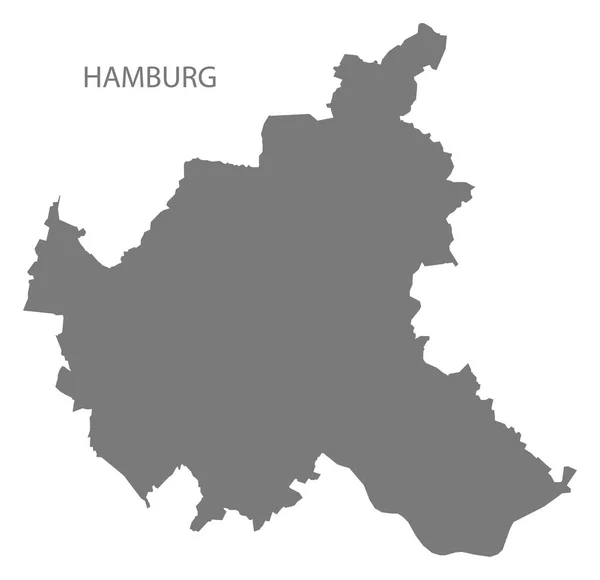 Hamburg city mapa šedý obrázek silueta tvar — Stockový vektor