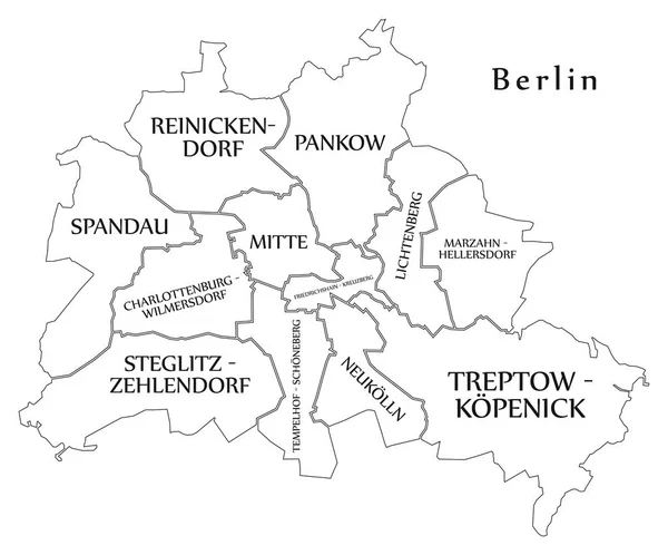 Modern şehir haritası - Almanya Berlin şehir kasaba ve başlık ile — Stok Vektör