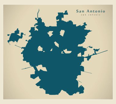Modern harita - ABD kenti San Antonio