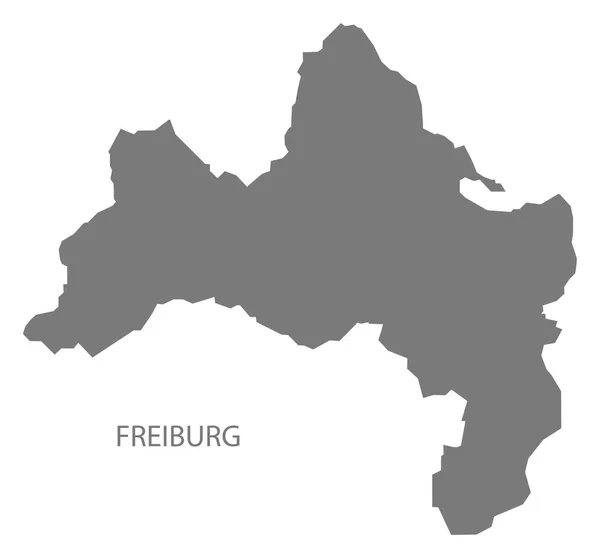 Mapa de la ciudad de Friburgo gris silueta ilustración forma — Vector de stock
