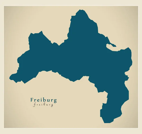Mapa moderno - Freiburg ciudad de Alemania DE — Vector de stock