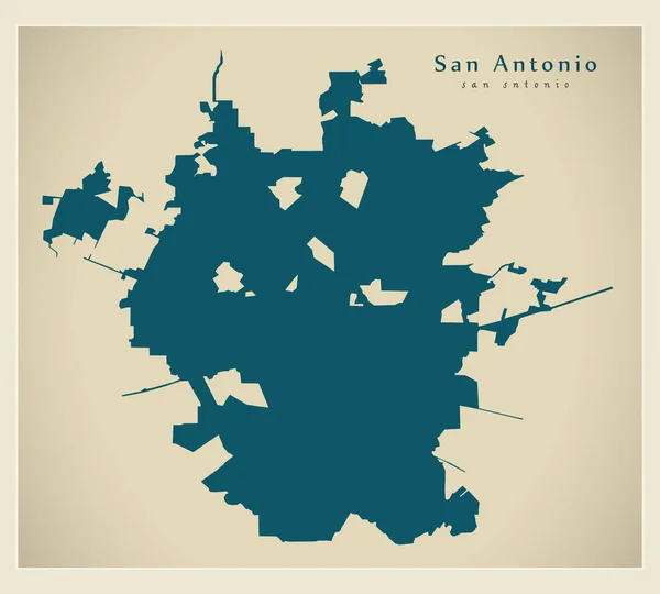 Moderne kaart - San Antonio stad van de Verenigde Staten — Stockvector