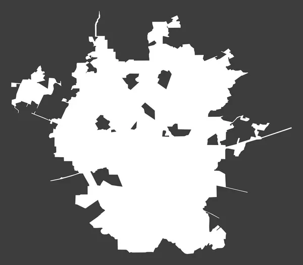 San Antonio City mapa blanco sobre fondo negro ilustración — Vector de stock