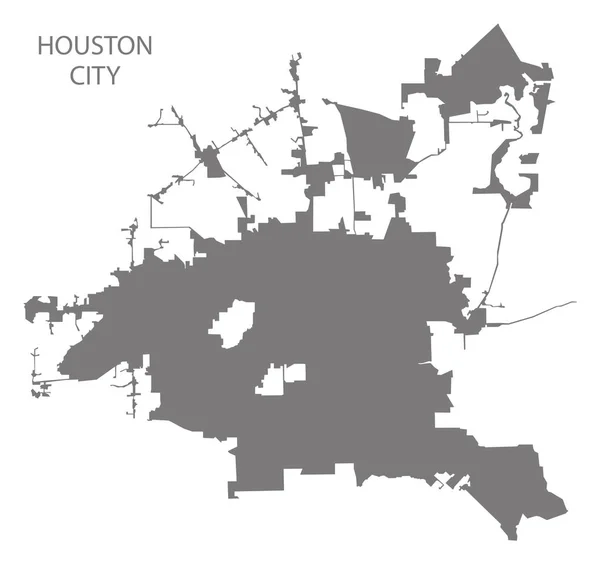 Χιούστον χάρτη γκρίζα πόλη εικονογράφηση σχήμα σιλουέτα — Διανυσματικό Αρχείο
