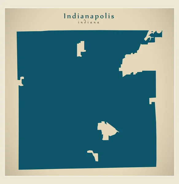 现代地图-美国印第安纳波利斯印第安纳城 — 图库矢量图片