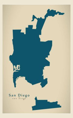 Modern harita - ABD'nin San Diego şehir