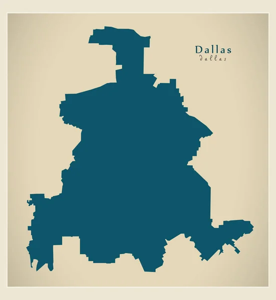 현대 지도-미국 달라스 텍사스 시티 — 스톡 벡터